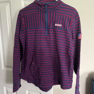 USA Mixed Stripe Quarter-Zip Pullover